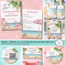 Watercolor Beach Bachelorette Party Girls Weekend
