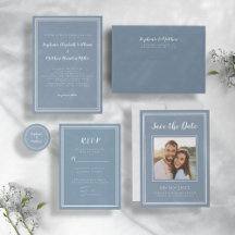 Simple Minimalist Dusty Blue Wedding