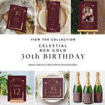 Celestial Red Gold 30th Birthday