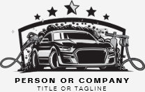 Berufliches Auto mit detaillierten Logoangaben für T-Shirt