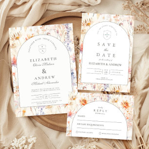 Moderne Botanische Florale Hochzeit Dankeskarte