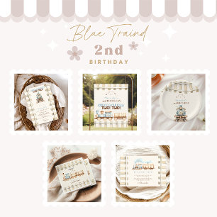 Zug 2. Geburtstag Dankeskarte