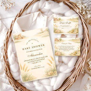 Ländliche Farmwiese Baby Shower Einladung