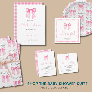 Pink Bow Baby Duschabziehpapier Geschenkpapier Set