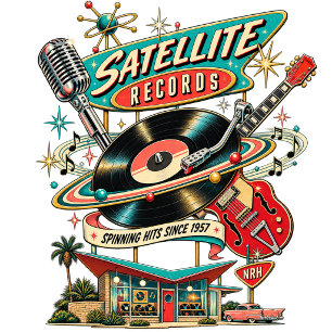 Satellite Records Vintage 1950er Jahre Atomic Era  T-Shirt