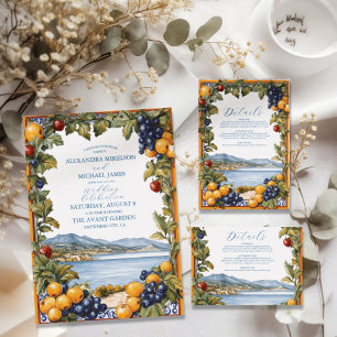 Illustrierte mediterrane Hochzeit RSVP Karte