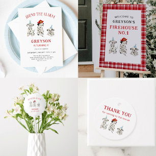 Sound der Alarm-Feuerwehrmann Geburtstagsparty Einladung