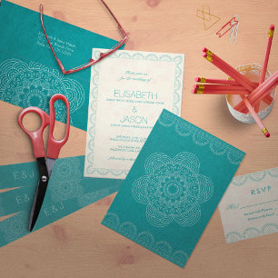 Mandala Summer Garden Chic Wedding Einladung