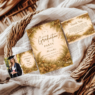 Vintage-Wald-Herbst-Abschlussfeier Dankeskarte