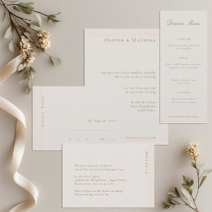 Champagne-Gold Moderne Minimalistische Hochzeits-R Einladung