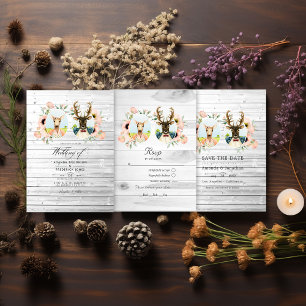 Whimsical Rustic Woodland Forest Deer Wedding Save The Date
