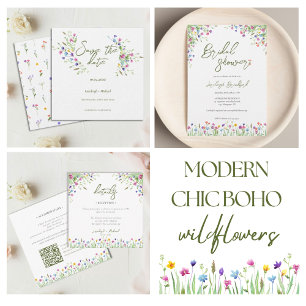 Boho chic Wildblumen Script Hochzeitssitze Acrylschild