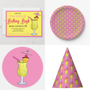 Pina Piña Colada Puerto Rico Ananas Cocktail Runder Aufkleber