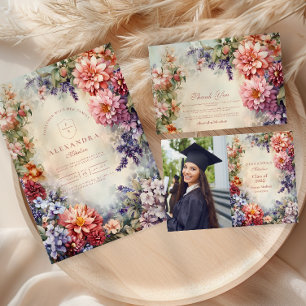 Boho Wildblume Meadow Abschluss Dankeskarte