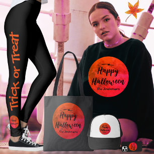 Beängstigend Schwarz Orange Full Moon Happy Hallow Feiertagspostkarte