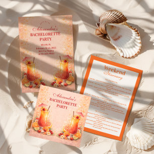 Tequila Sunrise Miami Wochenende Junggesellinnenab Runder Aufkleber