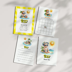 Tropical Beach Boy kommt hier zur Son Baby Dusche Dankeskarte