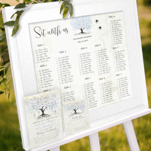 Mason Jar Blue Silver Heart Leaf Tree Fairy Lights Einladung