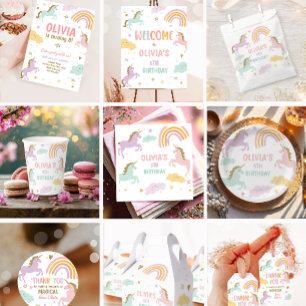 Unicorn Party Magical Rainbow Unicorn Birthday Inv Einladung