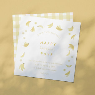 Yellow Lassen Go Bananen Geburtstag Banana Party T Einladung