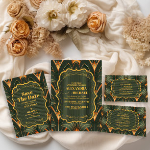 Foto Elegante Geometrische Art Deco Dankeskarte