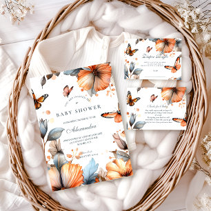 Watercolor-Schmetterling-Baby-Shower Einladung