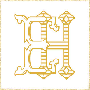 HE Monogram oder EH Monogram Wedding Einladungen