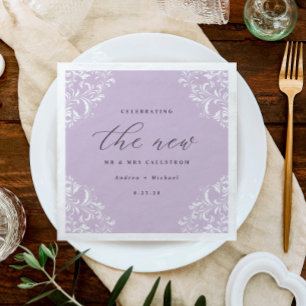 Elegante Vintage Lavendel Lila Wedding Einladung