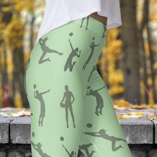 Stilvolles Azure Blue Womens Volleyball-Muster Leggings