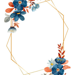 Terracotta Navy Blue Florals Paare Dusche Einladung
