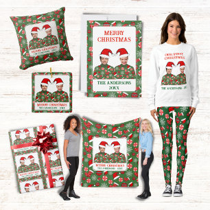 Funny Custom Foto Frohe Weihnachten Ugly Sweater Fleecedecke