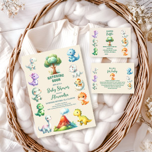 Dinosaurier Egg Niedlich Watercolor Babydusche Einladung