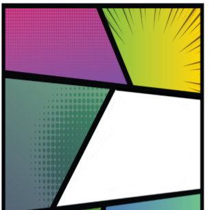 Comic Pop Art 💥 Sprechblase Hochzeit Graffiti Dreifach Gefaltete Einladung