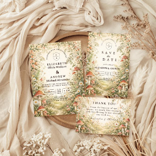 Verzauberter Pilzwald Hochzeit RSVP Karte