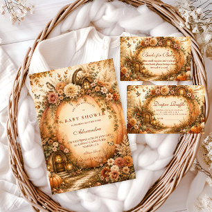 Botanische Boho-Kürbis-Baby-Party Serviette