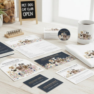 Navy Brown Niedlich Pet Sitter Dog Groomer Schürze