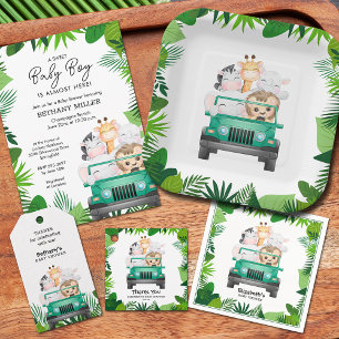 Jungle Safari Baby Shower Einladungen