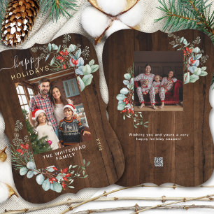 Greenery Frory Christmas Foto Dark Wood Keramikornament