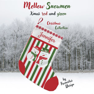 Mellow Schneemänner - Weihnachten rot weiß grüne S Kleiner Weihnachtsstrumpf