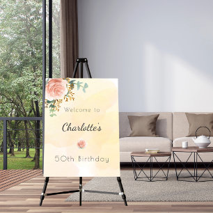 50. Geburtstag Blumenstrauß Rose Goldbarsch Eukaly Einladung