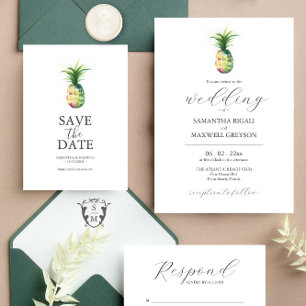 Florida Wedding Invitations Watercolor Ananas Einladung