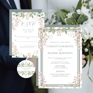 Frühlingsblüten, Rosa Blüte, Minzgrün, Hochzeit