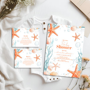 Beach Starfish & Seashells Elegante Bücher für Bab Begleitkarte