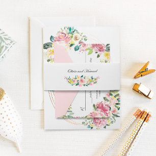 Moderne Oval Rahmen Pastellfarben Blush Bloral Hoc Einladung
