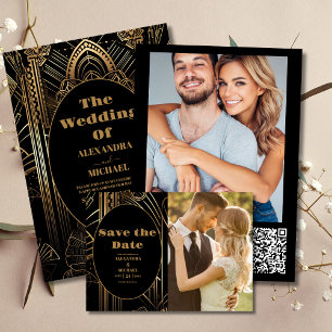 Geometrische Art-Deco-Hochzeit Serviette