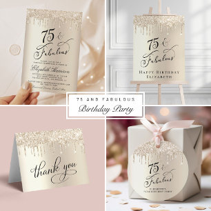 75. Geburtstagsparty Gold Glitzer Serviette