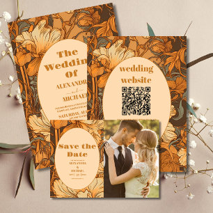 Hochzeit im Jugendstil in Gold Save The Date