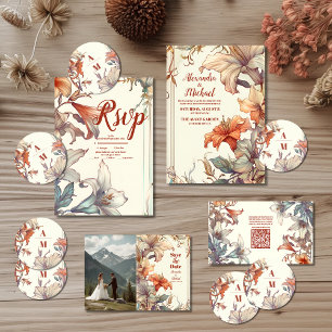 Vintage Blumenhochzeit Einladung