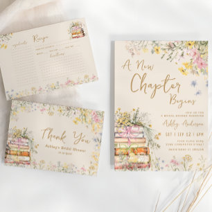 Wildblume buchen Brautparty Danke Karte