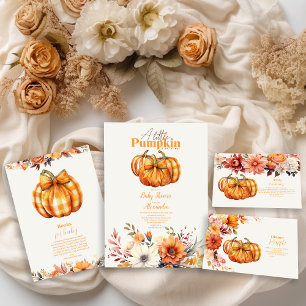 Ein kleiner Pumpkin Fall Floral Baby Diaper Raffle Begleitkarte